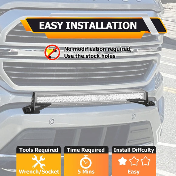 2021 - 2023 Ford F - 150 9th Gen Steel Bumper Light Bar Mounting Bracket for 30 - 35" Stright Light Bar / Work Lights - WeiSen - 70102062