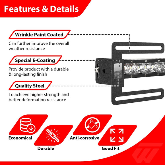 2021 - 2023 Ford F - 150 Raptor Front Bumper Bolt - On Lower Grill 11.3" Light Bar Kit - WeiSen - 70103016