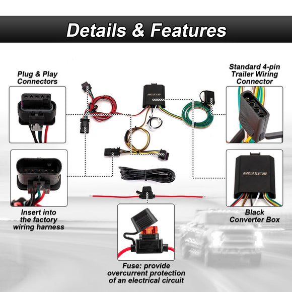 2021 - 2023 Tesla Model Y No Drill Class 3 Trailer Hitch 2" Receiver & Plug&Play 4 - Pin Trailer Wiring Harness - WeiSen - 70108012+70206078