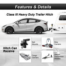 2021 - 2023 Tesla Model Y No Drill Class 3 Trailer Hitch 2" Receiver & Plug&Play 4 - Pin Trailer Wiring Harness - WeiSen - 70108012+70206078