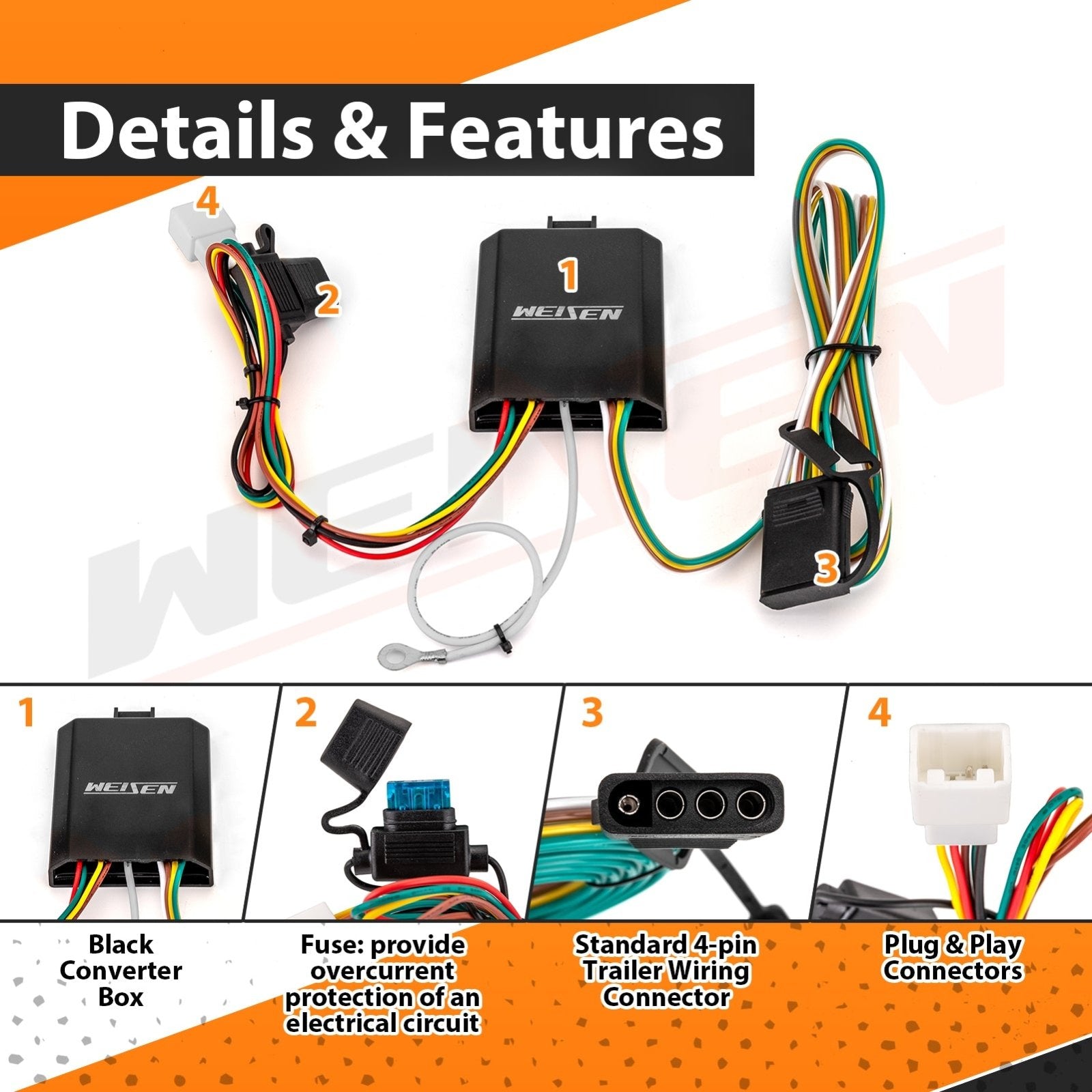 2021 - 2024 4th Gen Toyota Sienna Plug&Play Connector Vehicle - Side 4 - Pin Trailer Wiring Harness - Weisen