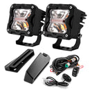 2021 - 2024 Ford Bronco 2/4 Door Models Hood Hinge 3" LED Light Pods With DT Wiring Harness Kit - WeiSen - 70104060+70201007