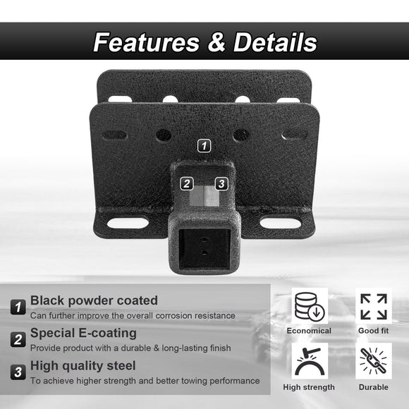 2021 - 2024 Ford Bronco W/ LED Tail Light Models Rear 2" Receiver Hitch with 4 - Pin Trailer Wiring Harness Kit - WeiSen - 70108003+70206019