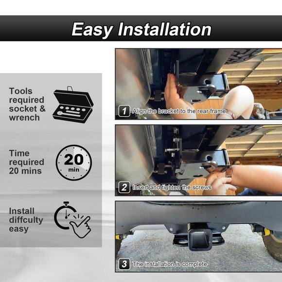 2021 - 2024 Ford Bronco W/ LED Tail Light Models Rear 2" Receiver Hitch with 4 - Pin Trailer Wiring Harness Kit - WeiSen - 70108003+70206019