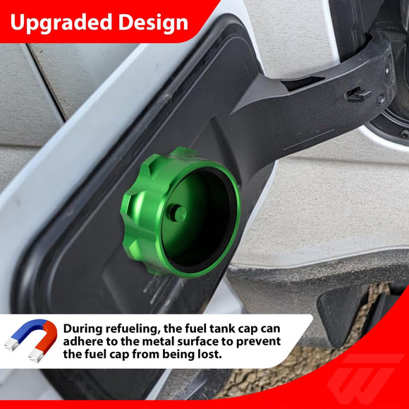 2021 - 2024 Ford F - 150 Trucks Ranger Maverick 6061 Aluminum Anodized Green Capless Fuel System Fuel Cap - WeiSen - 70501008