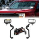 2021 - 2024 Ford F150/F150 3rd Raptor White&Amber Strobe 3.5 Inch LED Hood Hinge Ditch Light Pods w/ Wiring Harness Kit - WeiSen - 70104062+70201013