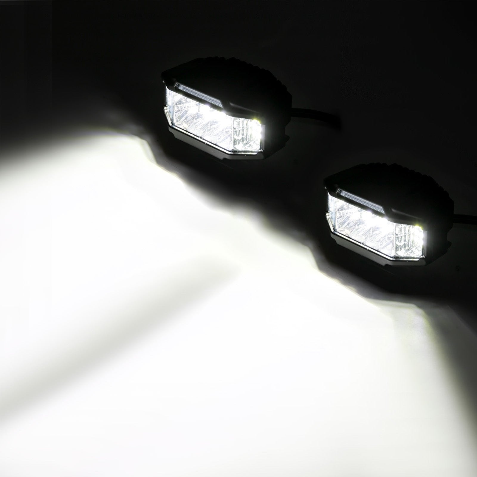 2021 - 2024 Ford F150/F150 3rd Raptor White&Amber Strobe 3.5 Inch LED Hood Hinge Ditch Light Pods w/ Wiring Harness Kit - WeiSen - 70104062+70201013