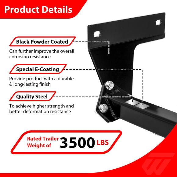2021 - 2026 Nissan Rogue Heavy - Duty Steel Rear Class 3 Trailer Hitch 2" Receiver - WeiSen - 70108028