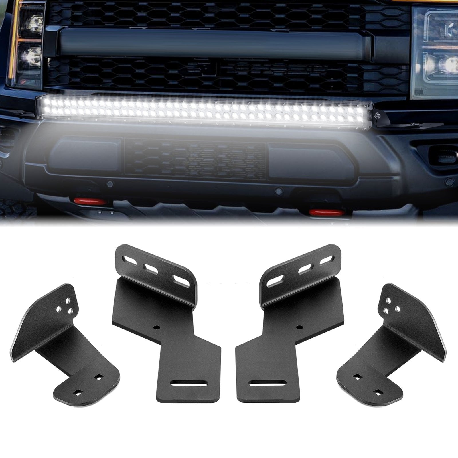 2021+ 3rd Generation Ford F150 Raptor Front Bumper 42" Straight LED Light Bar Mounting Brackets - Weisen