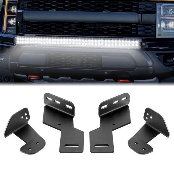 2021 - 2023 3rd Generation Ford F150 Raptor Front Bumper 42" Straight LED Light Bar Mounting Brackets - WeiSen - 70102056