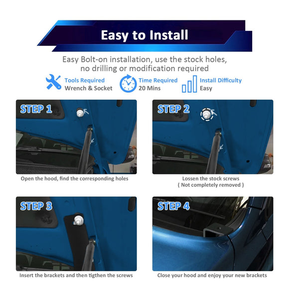 2022 - 2024 2WD/4WD Nissan Frontier Hood Hinge 3" White & Amber Strobe LED Ditch Light Pod Kit - WeiSen - 70104048+70201007