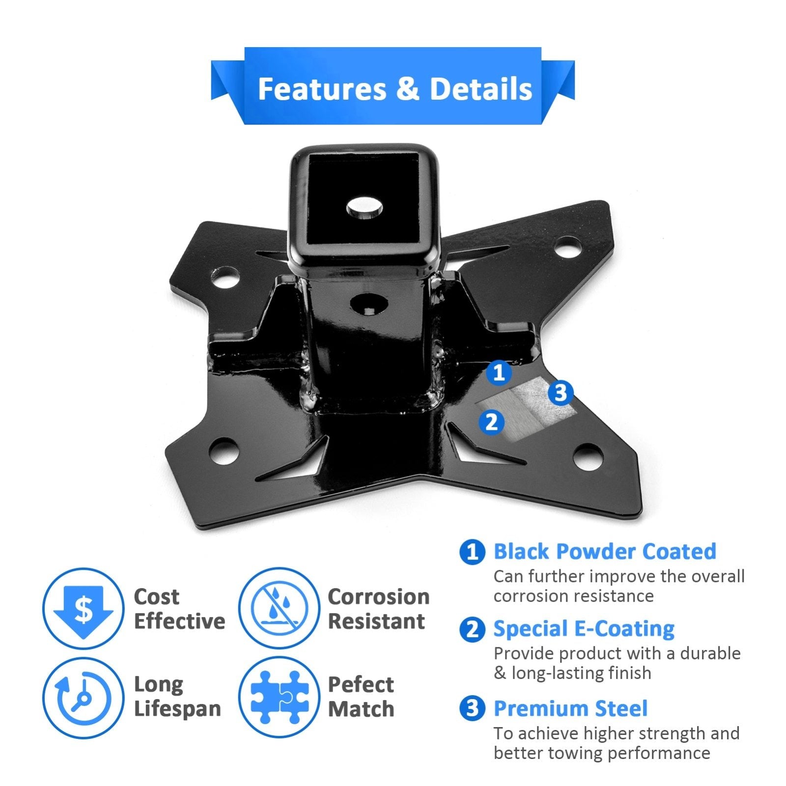 2022 - 2024 Polaris RZR Pro R/Pro R 4 Heavy - Duty Steel 2" Rear Trailer Hitch & Shackle Hitch Receiver - Weisen