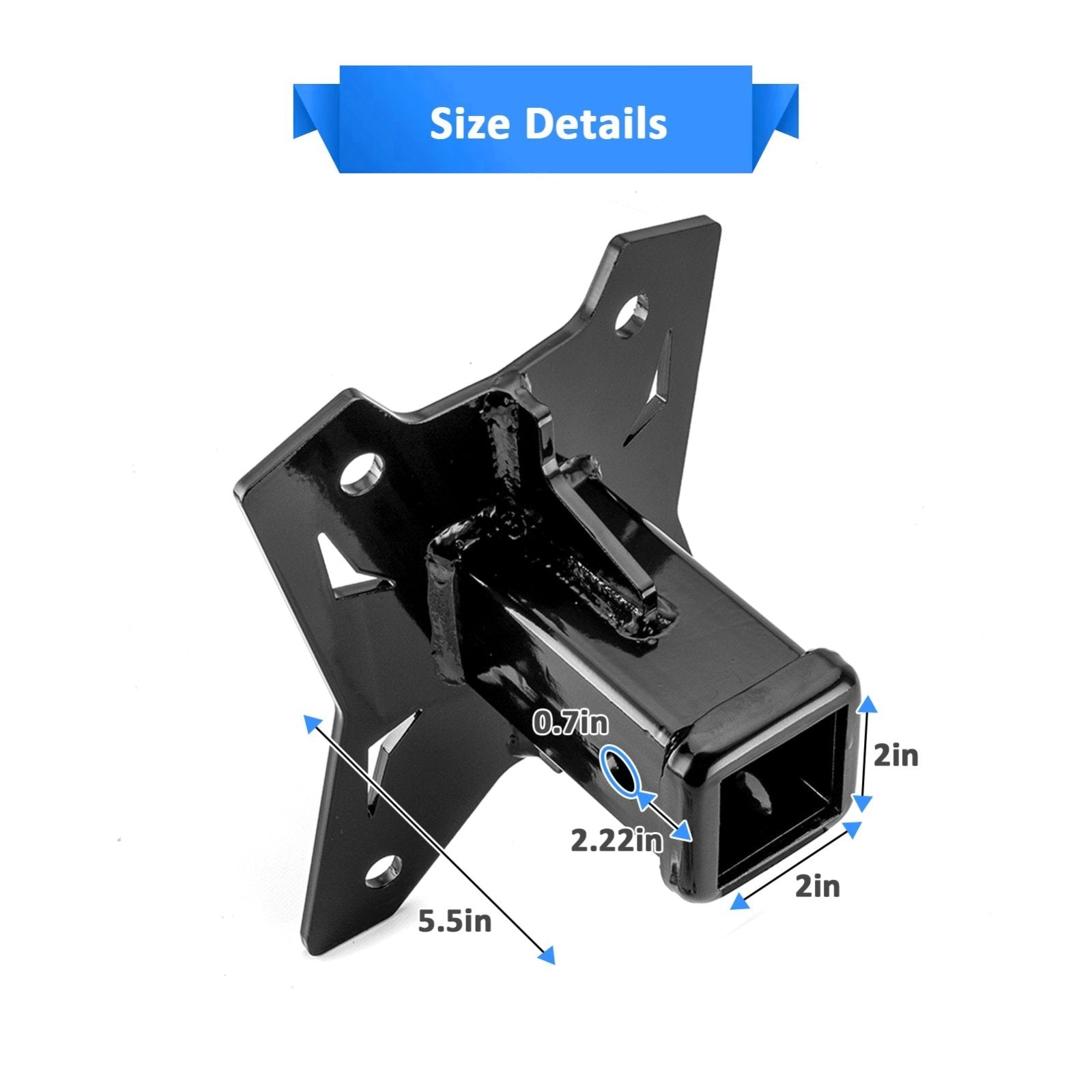 2022 - 2024 Polaris RZR Pro R/Pro R 4 Heavy - Duty Steel 2" Rear Trailer Hitch & Shackle Hitch Receiver - Weisen