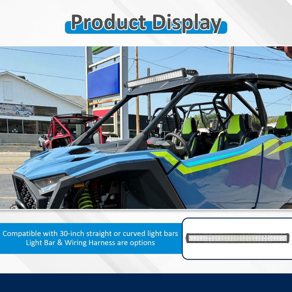 2022 - 2024 Polaris RZR Turbo R / Pro XP UTV Roof 32" Curved LED Light Bar Kit - WeiSen - 80101035+70202007+80206007