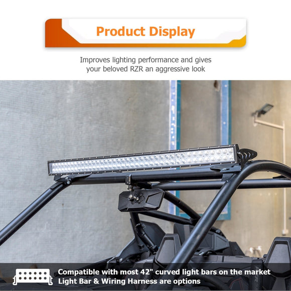 2022 - 2024 RZR Pro R 4 / Pro R Amber White Spot Flood Strobe 42" Dual Row Curved 240w LED Light Bar Kit - WeiSen - 80101030+70202020