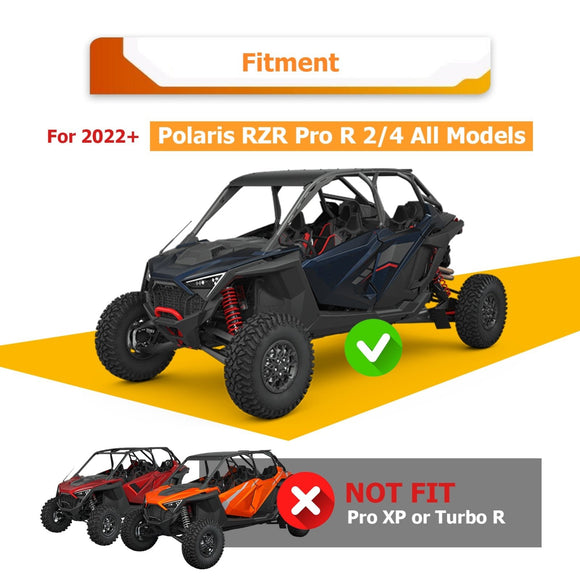2022 - 2024 RZR Pro R 4 / Pro R Spot Flood Strobe Amber White 32" Dual Row Curved 180w LED Light Bar Kit - WeiSen - 80101029+70202019