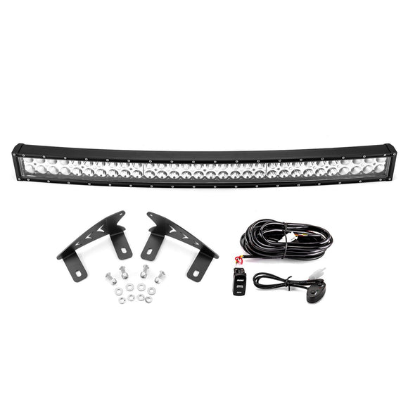 2022 - 2024 RZR Pro R 4 / Pro R Spot Flood Strobe Amber White 32" Dual Row Curved 180w LED Light Bar Kit - WeiSen - 80101029+70202019