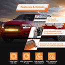 2022 - 2024 RZR Pro R 4 / Pro R Spot Flood Strobe Amber White 32" Dual Row Curved 180w LED Light Bar Kit - WeiSen - 80101029+70202019