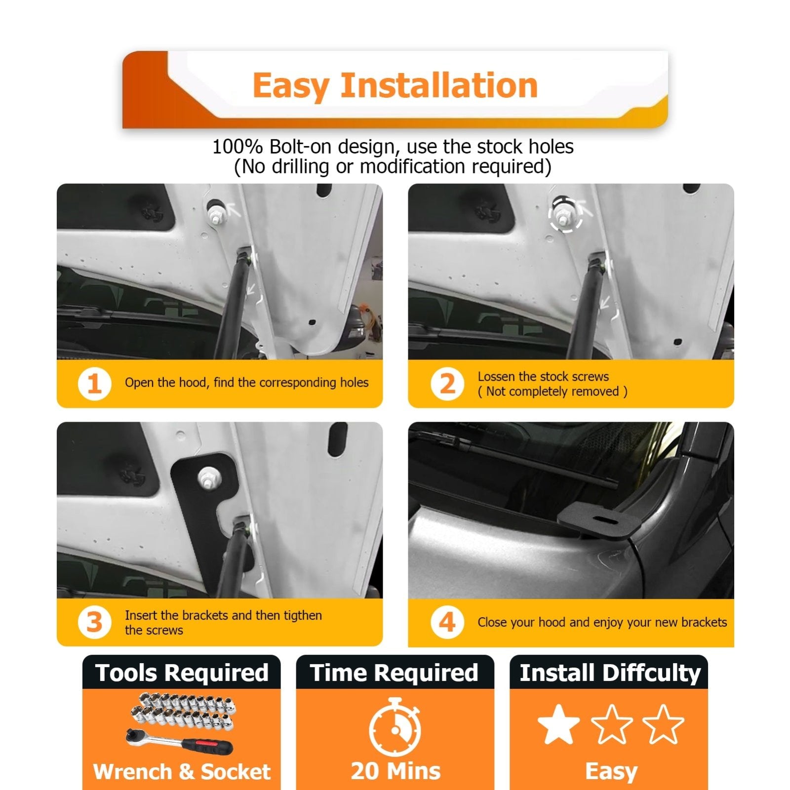 2022 - 2025 3rd Toyota Tundra White&Amber Strobe 3.5 Inch LED Hood Hinge Ditch Light Pods w/ Wiring Harness Kit - WeiSen - 70104059+70201013