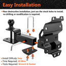 2022 - 2025 Can Am Maverick X3/MAX UTV Rear Receiver Hitch Kit w/ 2 - Inch Trailer Hitch 3 - in - 1 Ball Mount 5/8" Lock Pin Tightener - WeiSen - 8010702103