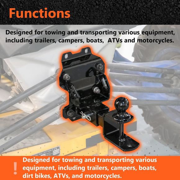 2022 - 2025 Can Am Maverick X3/MAX UTV Rear Receiver Hitch Kit w/ 2 - Inch Trailer Hitch 3 - in - 1 Ball Mount 5/8" Lock Pin Tightener - WeiSen - 8010702103