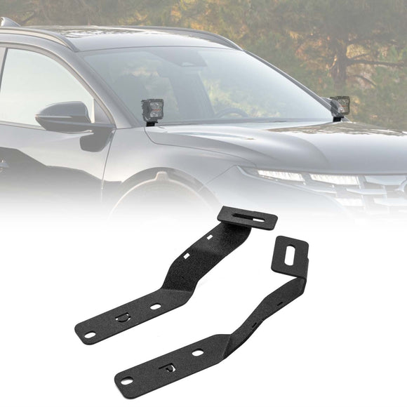 2022 - 2025 Hyundai Santa Cruz Bolt - On Heavy Duty Steel Hood Hinge LED Ditch Light Bracket - WeiSen - 70104072