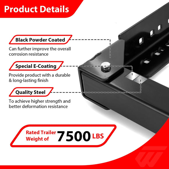 2022 - 2025 Jeep Grand Cherokee Heavy - Duty Steel Rear Class 3 Trailer Hitch 2" Receiver - WeiSen - 70108025