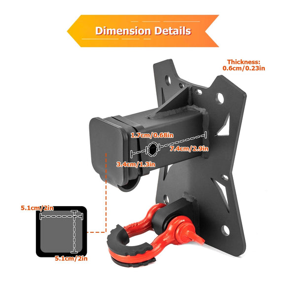 2022 - 2025 Polaris RZR Pro R & 2022 - 2024 Turbo R Heavy Duty Steel Bolt - On 2" Rear Receiver Hitch - WeiSen - 80107024