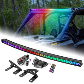 2022 - 2025 Polaris RZR PRO R / PRO R 4 Roof 42" Curved RGBW Flood LED Light Bar - WeiSen - 80101030+70202022+80206007