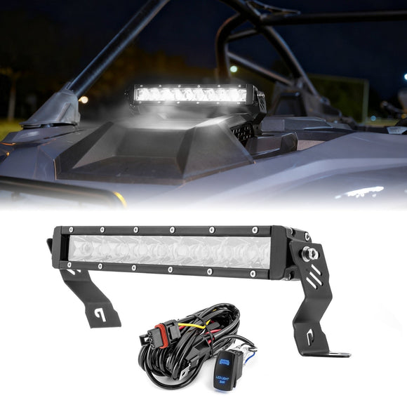 2022 - 2025 Polaris RZR PRO R UTV 12" White Single - row Straight Hood Light Bar Kit - WeiSen - 8011200101