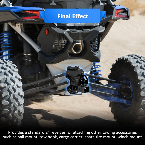 2022+ Maverick X3/MAX Heavy - Duty Steel 2" Rear Trailer Hitch & Shackle Hitch Receiver w/ 3/4" D Ring and 7/8" Locking Pin - WeiSen - 80107021+70304017