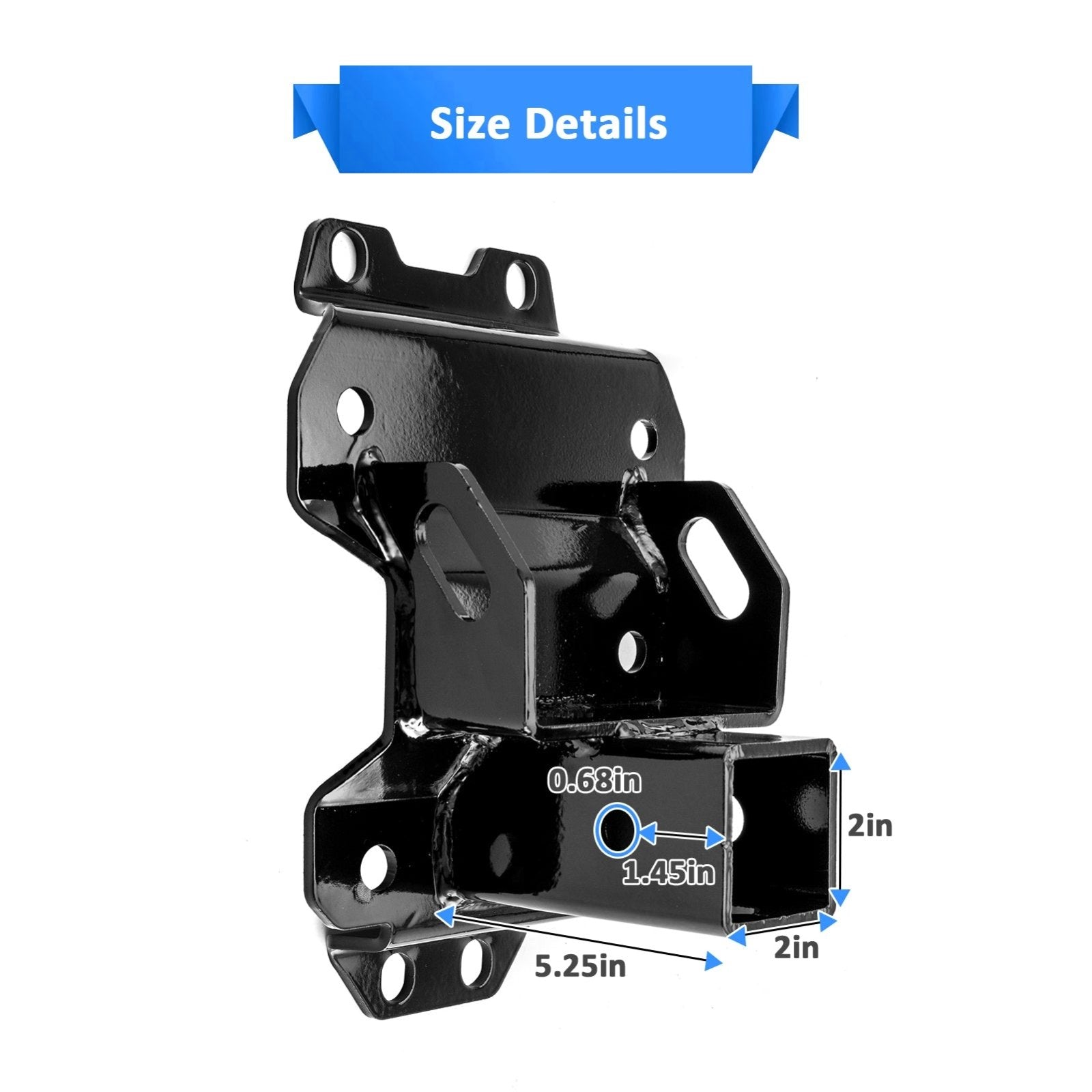 2022+ Maverick X3/MAX Heavy - Duty Steel 2" Rear Trailer Hitch & Shackle Hitch Receiver w/ 3/4" D Ring and 7/8" Locking Pin - Weisen