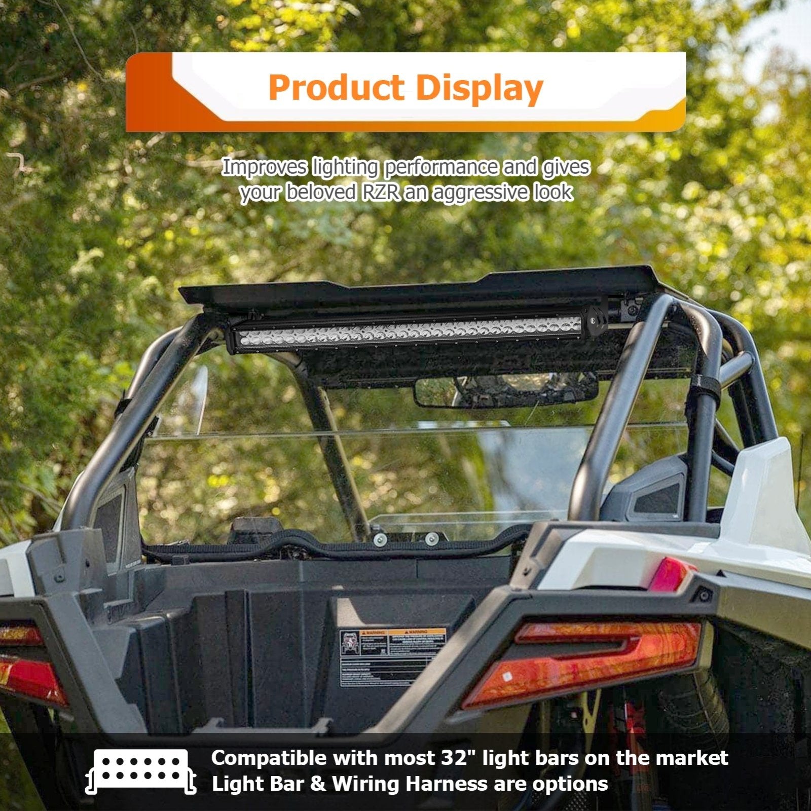 2022-2025 Polaris RZR Pro R 2/4 UTV Rear Tail Amber White 32