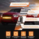 2022+ Polaris RZR Pro R 4 / Pro R Amber White Strobe 4 Modes 32" Dual Row Straight 180w LED Light Bar Kit - WeiSen - 80101028+70202018