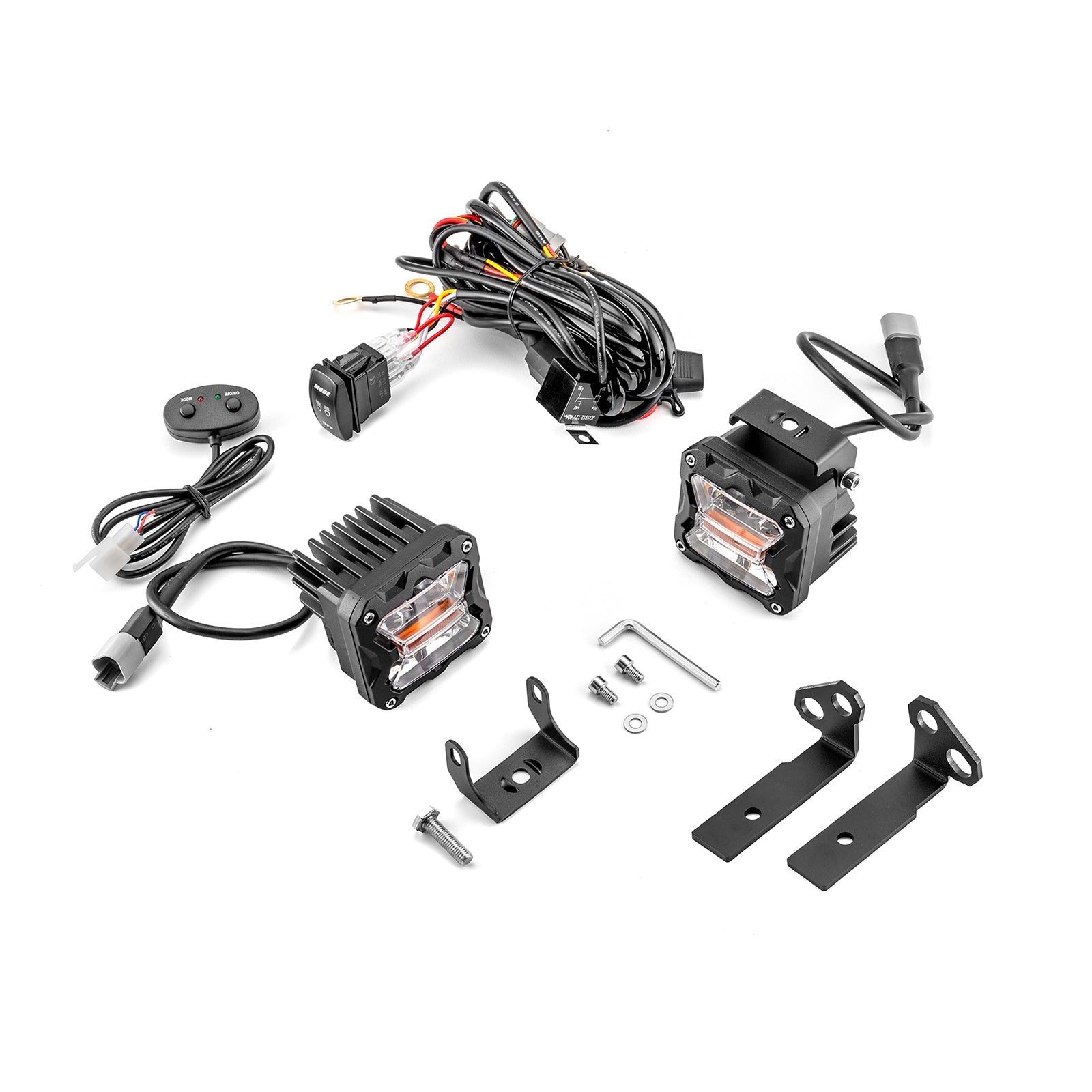 2022+ Polaris RZR PRO R Turbo R 2/4 A Pillar 3" White & Amber LED Light Pod W/ Wiring Harness Kit - Weisen