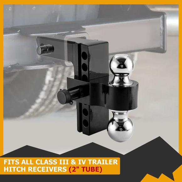 2022+ Polaris RZR Pro R/Pro R 4 Heavy - Duty Steel Rear Adjustable Trailer Hitch Ball Mount Receiver Kit - WeiSen - 80107016+70304025