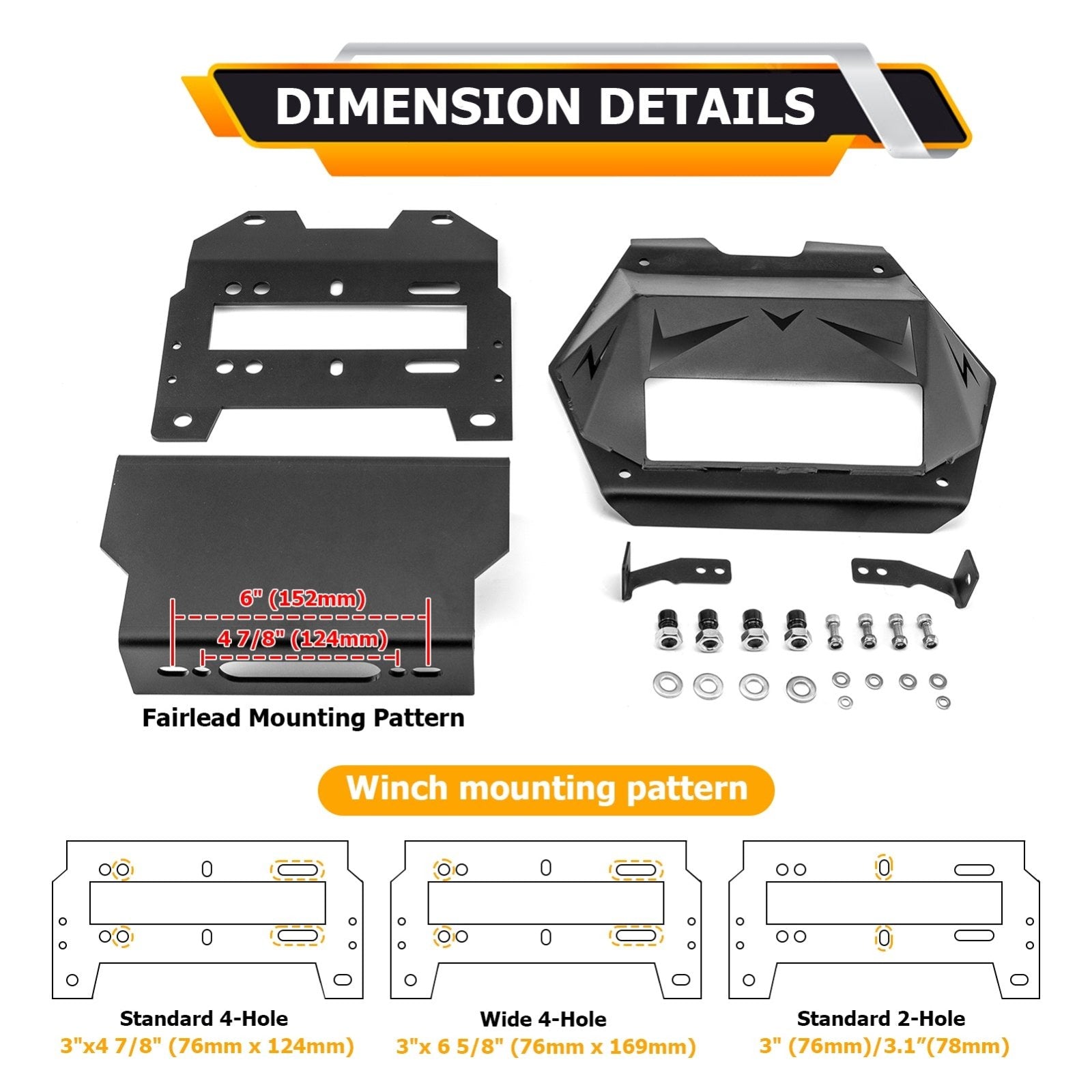 2022+ Polaris RZR Turbo R Pro R Heavy Duty Steel Winch Mounting Bracket w/ Metal Cover Panel - Weisen