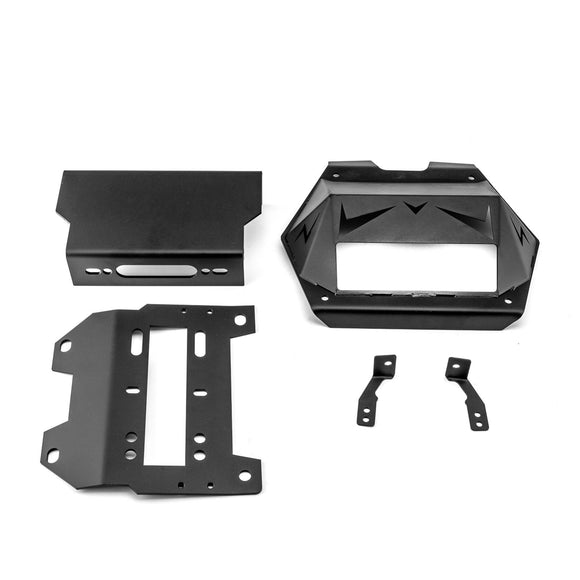 2022+ Polaris RZR Turbo R Pro R Heavy Duty Steel Winch Mounting Bracket w/ Metal Cover Panel - WeiSen - 80106024