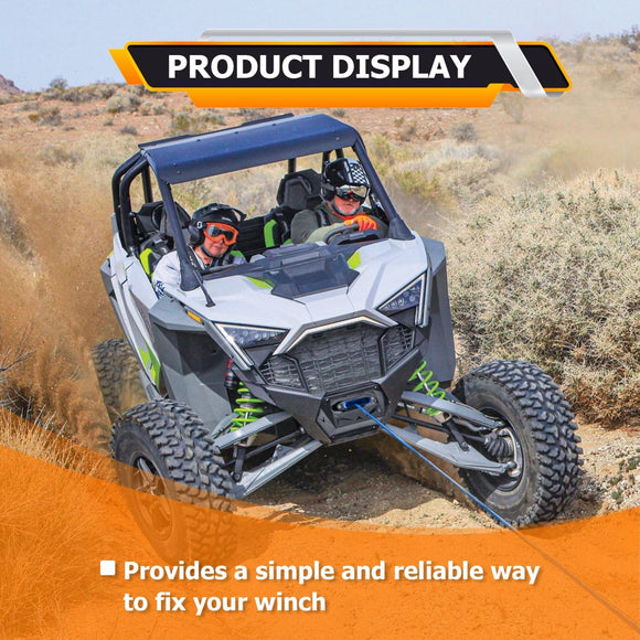 2022+ Polaris RZR Turbo R Pro R Heavy Duty Steel Winch Mounting Bracket w/ Metal Cover Panel - WeiSen - 80106024