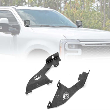 2023 - 2024 Ford F - 250/F - 350 Heavy - Duty Steel Hood Hinge LED Ditch Light Bracket - WeiSen - 70104067