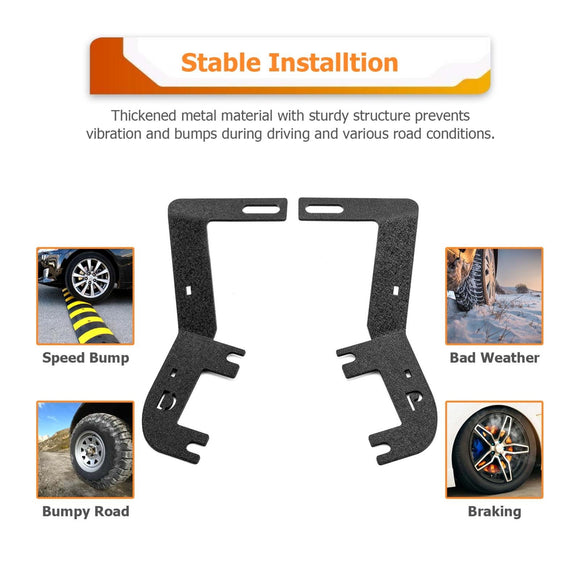 2023 - 2025 3rd Gen Chevrolet Colorado & GMC Canyon Heavy - Duty Steel Hood Hinge LED Ditch Light Bracket - WeiSen - 70104068