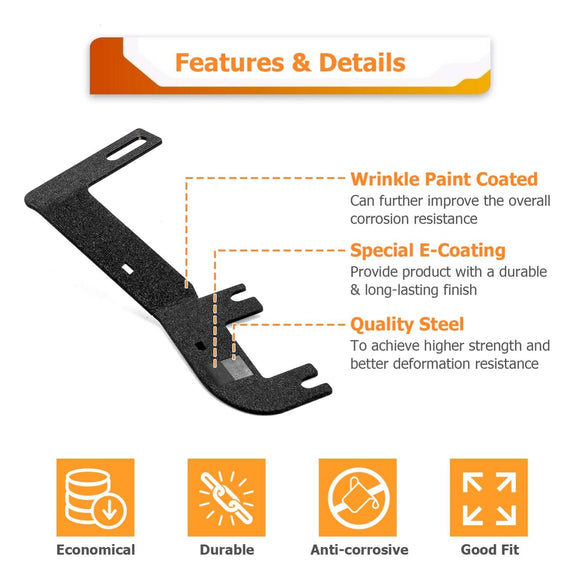 2023 - 2025 3rd Gen Chevrolet Colorado & GMC Canyon Heavy - Duty Steel Hood Hinge LED Ditch Light Bracket - WeiSen - 70104068