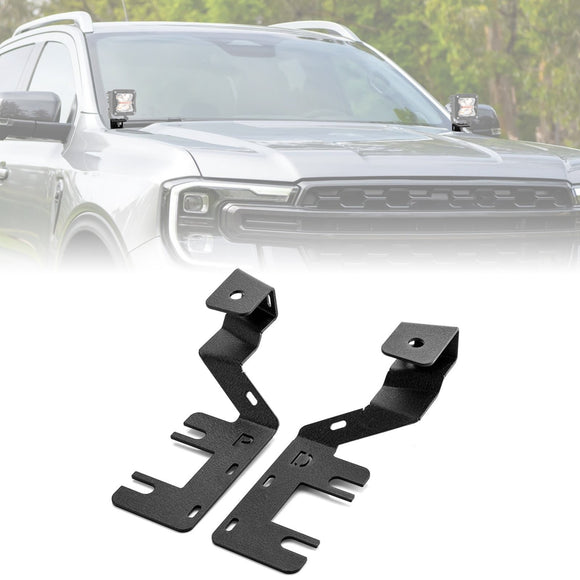 2023 - 2025 Ford Ranger Bolt - On Heavy - Duty Steel Hood Hinge LED Ditch Light Mount Bracket - WeiSen - 70104077