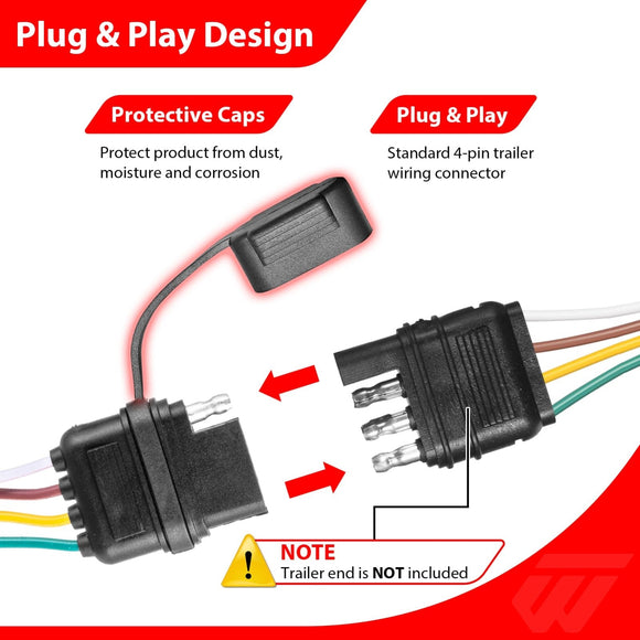 2023 - 2025 Honda Pilot Plug&Play Vehicle - Side Custom 4 - Pin Trailer Wiring Harness - WeiSen - 70206094