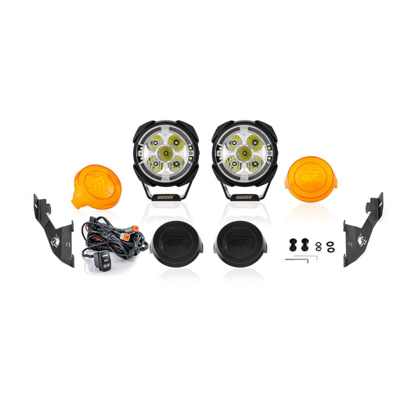2023-2026 Ford F-250/F-350 Hood Hinge Ditch LED Pod Lights 3.5" – 3-Layer DRL, 6 Modes, DT Harness - WeiSen - 70104067+70201014
