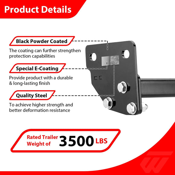 2023 - 2026 Kia Sportage & Hyundai Tucson Heavy Duty Steel Class 3 Trailer Hitch 2" Receiver - WeiSen - 70108027