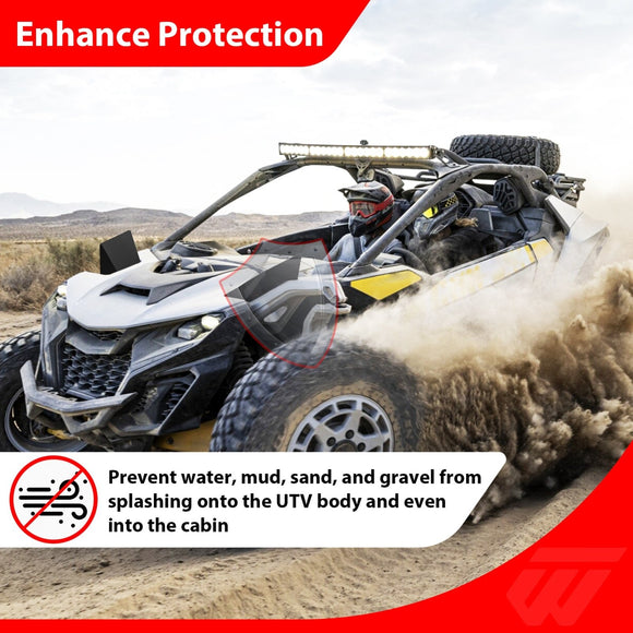 2024 - 2025 Can Am Maverick R Heavy Duty Steel Black UTV Front Fender Mud Flaps - WeiSen - 80314006