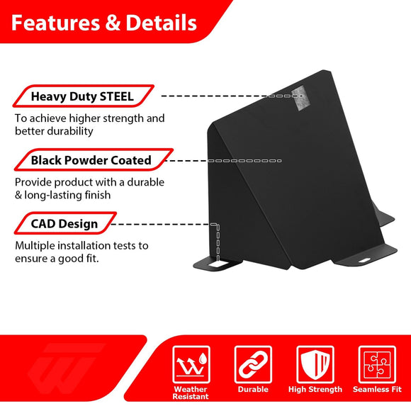 2024 - 2025 Can Am Maverick R Heavy Duty Steel Black UTV Front Fender Mud Flaps - WeiSen - 80314006