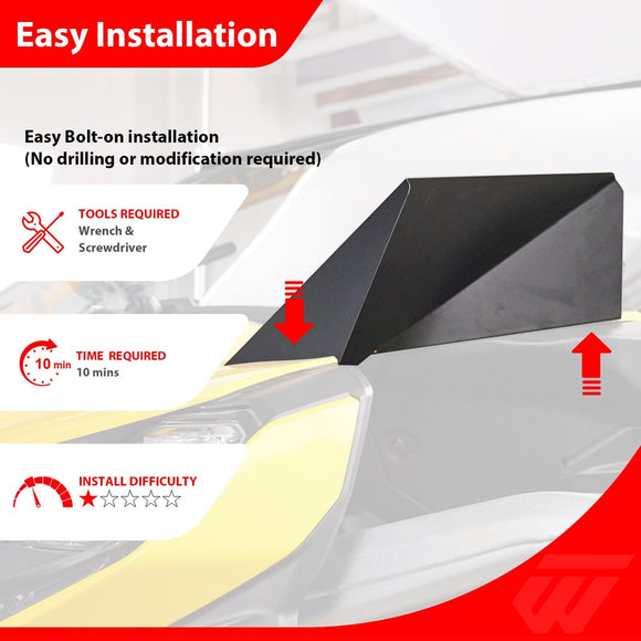 2024 - 2025 Can Am Maverick R Heavy Duty Steel Black UTV Front Fender Mud Flaps - WeiSen - 80314006