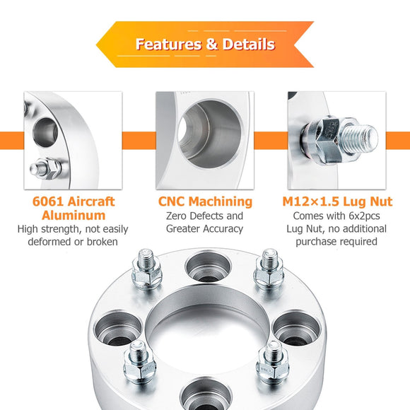 2024 - 2025 Can Am Maverick R / Max 2pcs 2" Wheel Spacers 6x139.7mm | 6061 - T6 Forged Aluminum - WeiSen - 80403040